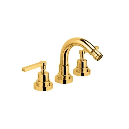 Nicolazzi Mac Kinley 05 Смеситель для биде на 3 отверстия, с 2мя ручками, излив:, цвет: золото