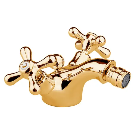 Nicolazzi Nuova Brenta Смеситель для биде на 1 отверстие, излив:, с донным клапаном, цвет: Gold Brass