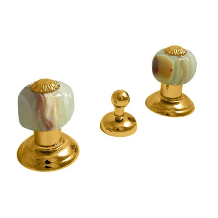 Nicolazzi Onice Смеситель для биде с 2мя ручками, на 3 отв, цвет: золото