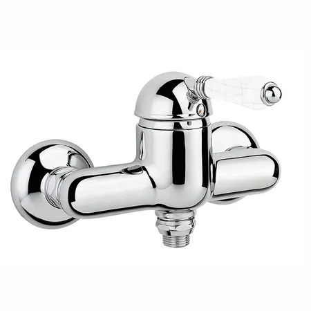 Nicolazzi P.m. Blanc A Смеситель для душа однорычажный, вывод снизу 1/2", ручки состаренная керамика, цвет: хром