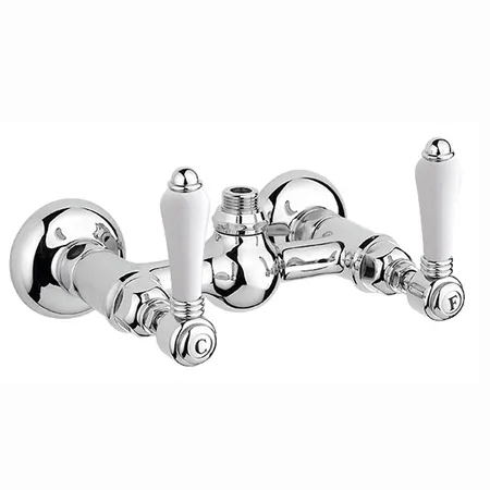 Nicolazzi P.M.Blanc Смеситель для душа, настенный, вывод сверху 1/2, с 2мя ручками, на 2 отв, цвет: хром