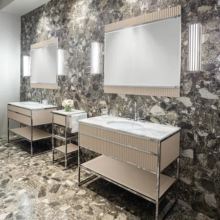 Oasis Academy Композиция №18 Комплект мебели напольный, цвет: Lino/ribbed decoration/хром