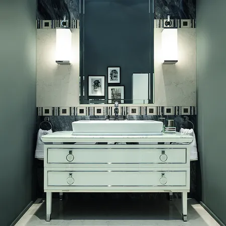 Oasis Lutetia Композиция №18 Комплект мебели напольный, цвет: Bianco glossy/хром