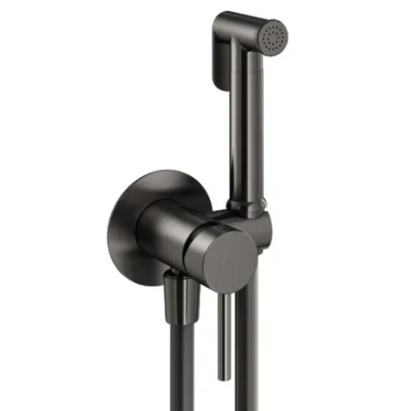 Plumberia Selection IXO Гигиенический душ, со смесителем, держатель, шланг PVC, цвет: оружейная сталь