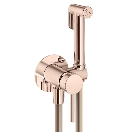 Plumberia Selection IXO Гигиенический душ, со смесителем, держатель, шланг PVC, цвет: золото розовое