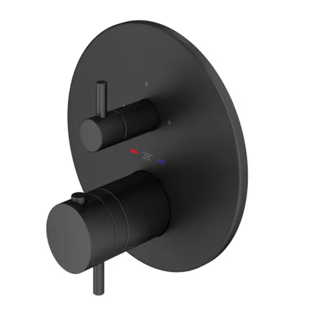 Plumberia Selection PSBOX Смеситель для душа, встраиваемый, термостатический, на 2 выхода, цвет: черный матовый