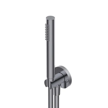 Ritmonio Shower kits Душевой гарнитур, с угловым соединением, из латуни, со шлангом, и держателем, цвет: Brushed