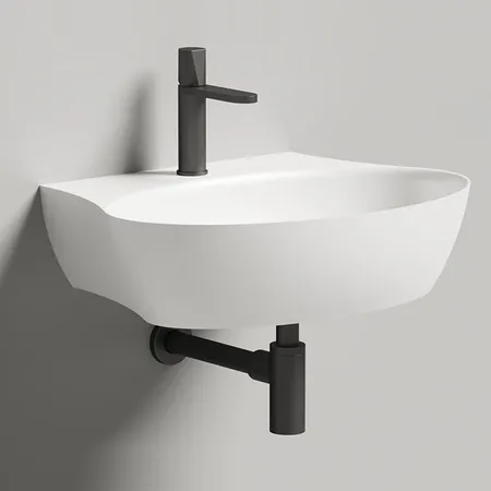 Salini Alda Wall 01 Раковина, с 1 отв, сифон, слив-пер, мат-л: S-Sense, цвет: белый глянцевый