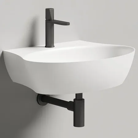 Salini Alda Wall 02 Раковина, с 1 отв, сифон, слив-пер, мат-л: S-Stone, цвет: белый матовый