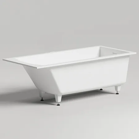 Salini Cascata KIT Ванна встраиваемая, с прямоугольной чашей, регулируемые ножки, донный клапан "Up&Down", сифон S-Sense, цвет: белый матовый