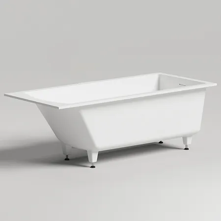 Salini Cascata KIT Ванна встраиваемая, с прямоугольной чашей, регулируемые ножки, донный клапан "Up&Down", сифон S-Sense, цвет: белый