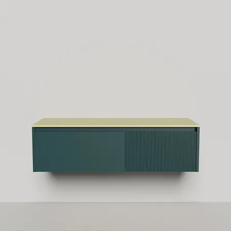 Salini Domino Тумба со столешницей, из S-Stone в сборе, крепеж; сифон; фасад: эмаль Ral6004, столешница: Ral1000