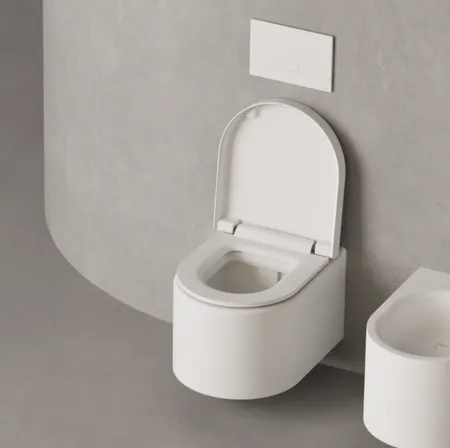 Salini GEMELLI Унитаз подвесной, материал S-Stone матовый, внутри керамика Vitra Zentrum, сиденье микролифт, цвет белый