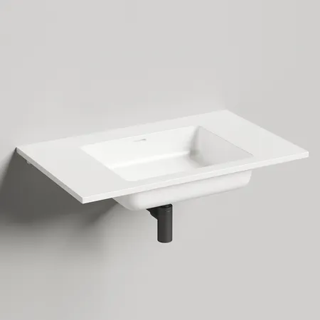 Salini Onda Раковина, без отв, c переливом, мат-л: S-Stone, цвет: белый матовый