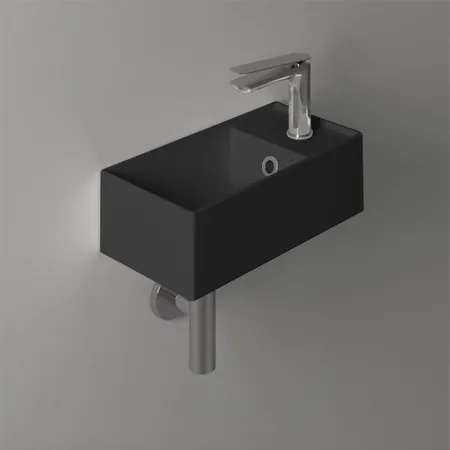 Simas Agile Раковина, подвесная, 1 отв, правая, цвет: черный матовый
