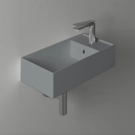 Simas Agile Раковина, подвесная, 1 отв, правая, цвет: cemento matt
