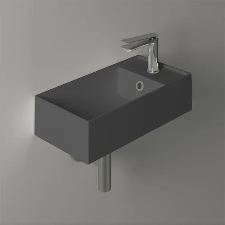 Simas Agile Раковина, подвесная, 1 отв, правая, цвет: antracite matt