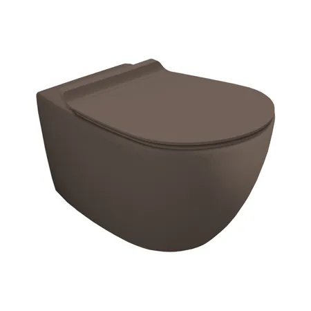 Simas Vignoni Унитаз подвесной, безободковый, смыв TORNADO (green vertigo), цвет: moka matt