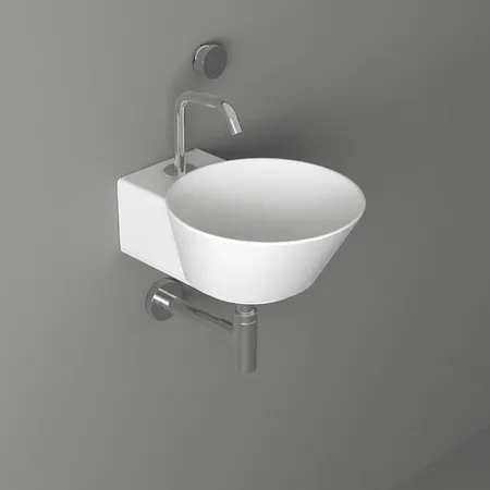 Simas Wave Раковина, 1 отв, накладная/подвесная, цвет: белый