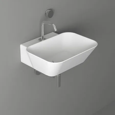 Simas Wave Раковина, 1 отв, накладная/подвесная, цвет: белый