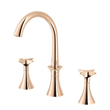 Stella 130 Смеситель для раковины, на 3 отв, с донным клапаном, цвет: Rose gold