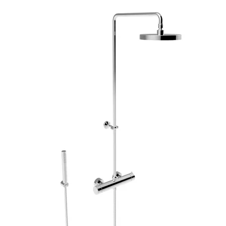 Stella Bamboo Душевой комплект 3287/304-200: термостатический смеситель, штанга+ручной+верхний душ, цвет: хром