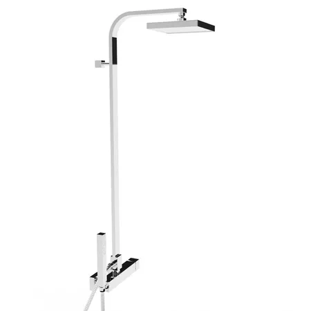 Stella Bamboo Quadro Душевой комплект 3283/420/306-200: смеситель, штанга+ручной+верхний душ, цвет: хром