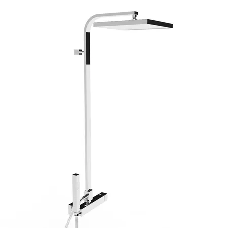 Stella Bamboo Quadro Душевой комплект 3283/420/306-300: смеситель, штанга+ручной+верхний душ, цвет: хром