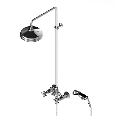 Stella Roma Душевой комплект 3284/301/314A-220: смеситель, штанга+ручной+верхний душ, цвет: хром