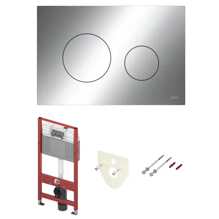 TECE Комплект TECEbase 3.0 c кронштейнами, звукоизоляцией, панелью смыва TECEloop, цвет: хром глянцевый