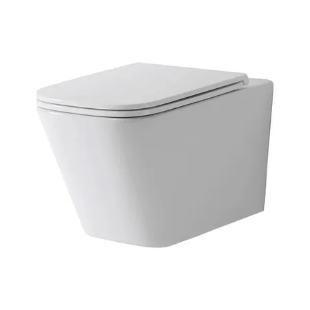 TECEspring S Комплект: Унитаз подвесной Regular, безободковый, смыв Torando flush, сиденье Slim с микролифтом и быстрым снятием, цвет: белый