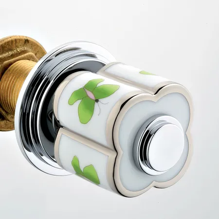 THG CAPUCINE VERT DECOR PLATINE Ручка дверная одинарная, декор платина/зеленый, цвет: хром