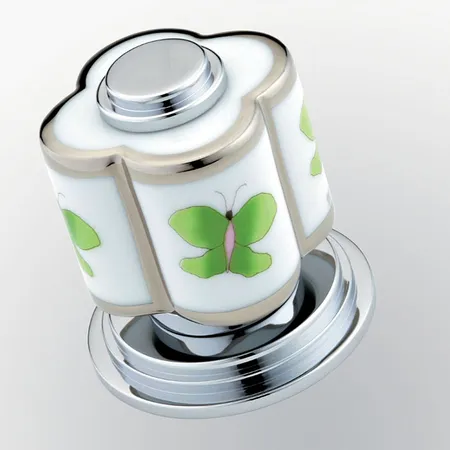 THG CAPUCINE VERT DECOR PLATINE Вентиль смесителя для раковины, декор платина/зеленый, цвет: хром