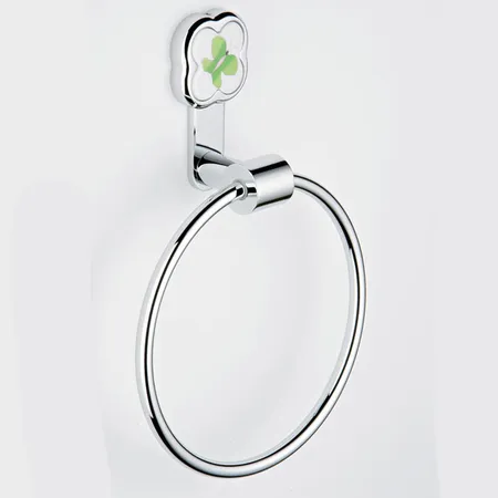 THG CAPUCINE VERT DECOR PLATINE Полотенцедержатель-кольцо, декор зеленый, цвет: хром