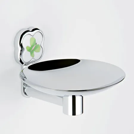 THG CAPUCINE VERT DECOR PLATINE Мыльница подвесная, декор зеленый, цвет: хром