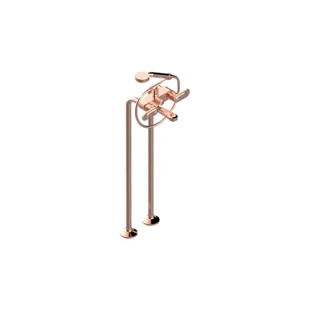 THG CORVAIR A MANETTES FIOR DI BOSCO Смеситель для ванны напольный, с ручным душем и шлангом, цвет: Blush PVD
