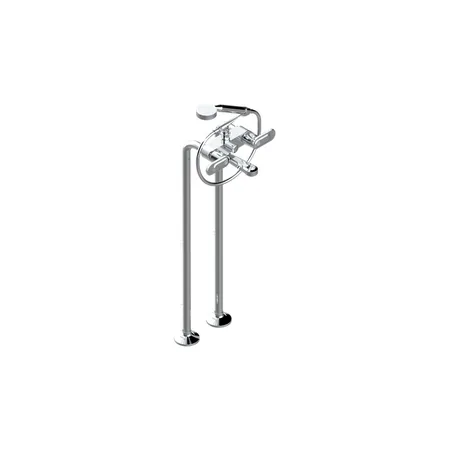 THG CORVAIR A MANETTES FIOR DI BOSCO Смеситель для ванны напольный, с ручным душем и шлангом, цвет: хром