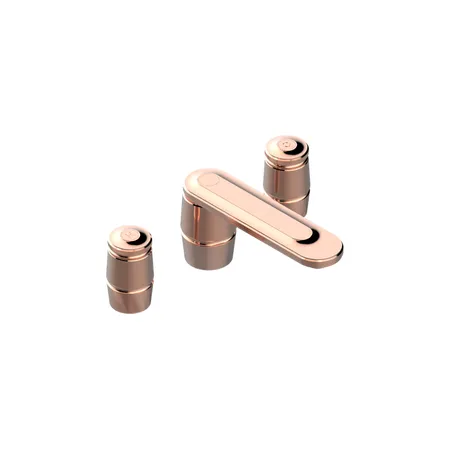 THG CORVAIR Смеситель для раковины на 3 отверстия, с донным клапаном, цвет: Blush PVD