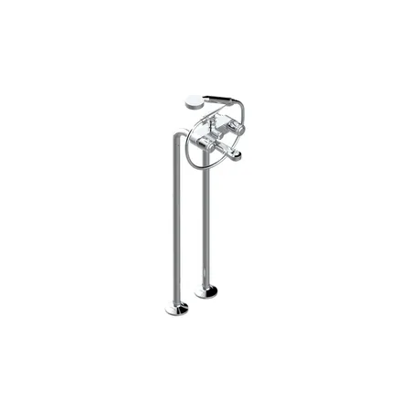 THG CORVAIR Смеситель для ванны напольный, с ручным душем и шлангом, цвет: хром