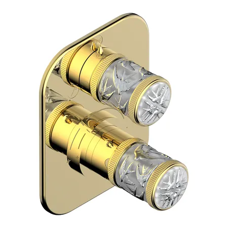 THG Hirondelles Platinum Stamped Смеситель для душа, встраиваемый, термостатический, цвет: Polished gold