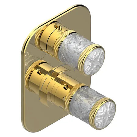 THG Hirondelles Смеситель для душа, встраиваемый, термостатический, цвет: Polished gold