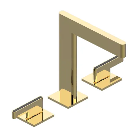 THG ICON-X CARBONE GOLD A MANETTES Смеситель для раковины, 3 отв, с донным клапаном, цвет: полированное золото