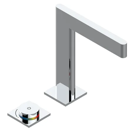 THG ICON-X METAL Смеситель для раковины, 2 отв, электронный, с донным клапаном, цвет: хром