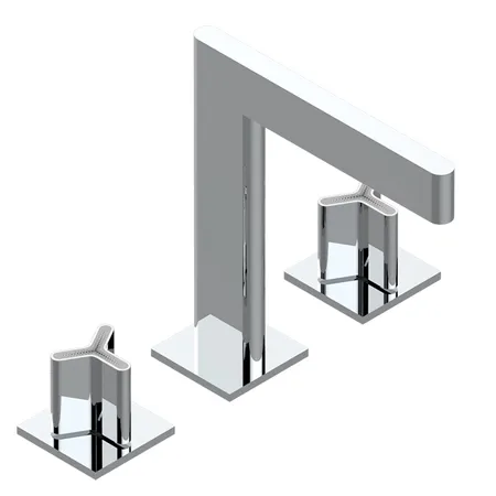 THG ICON-X TITANE Смеситель для раковины, 3 отв, с донным клапаном, цвет: хром