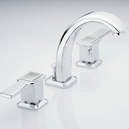THG Métropolis à manettes cristal clair Смеситель для раковины, на 3 отв, цвет: хром/прозрачный хрусталь