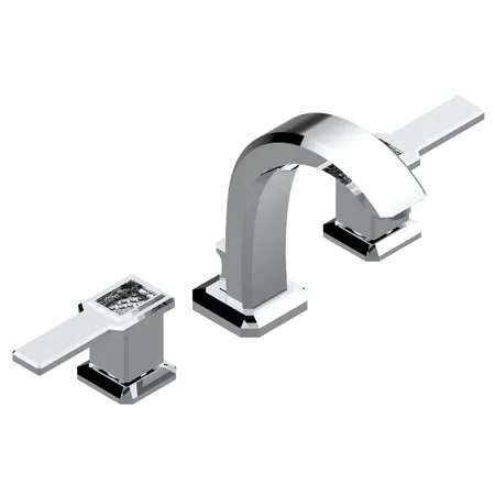 THG Metropolis a manettes cristal clair Смеситель для раковины, 3 отв, цвет: хром/прозрачный хрусталь