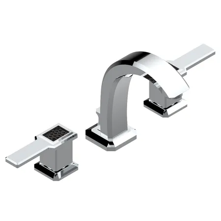 THG Metropolis a manettes cristal noir Смеситель для раковины, 3 отв, цвет: хром/черный хрусталь