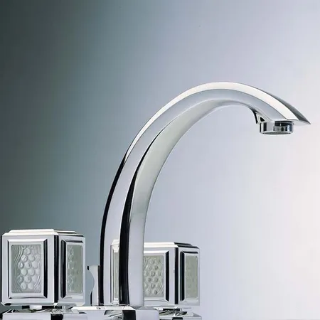 THG Metropolis cristal clair Смеситель для раковины, 3 отв, цвет: хром/прозрачный хрусталь
