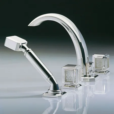 THG Metropolis cristal clair Смеситель для ванны, 4 отв, цвет: хром/прозрачный хрусталь