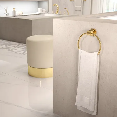 THG Nihal Porcelaine Ivoire Полотенцедержатель-кольцо, подвесной, цвет: Soft gold